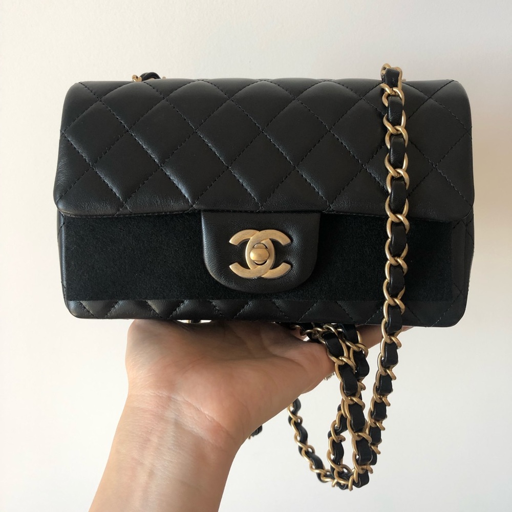 Chanel Classic Mini in Brushed Gold Material NWT - Picture 3 of 8